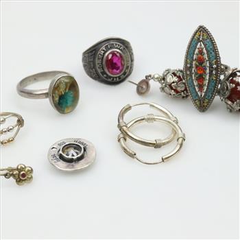 Silver Jewelry, 9 Pieces