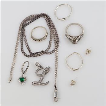 Silver Jewelry, 9 Pieces