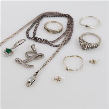 Silver Jewelry, 9 Pieces