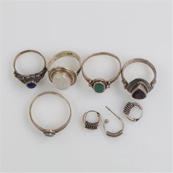 Silver Jewelry, 9 Pieces