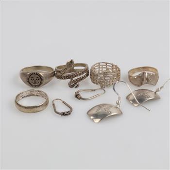 Silver Jewelry, 9 Pieces