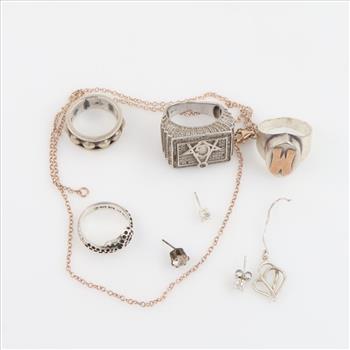 Silver Jewelry, 9 Pieces