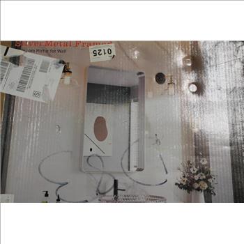 Silver Metal Framed Bathroom Mirror, 20
