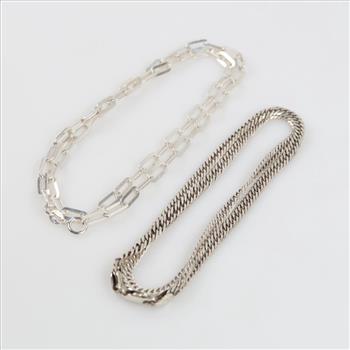 Silver Necklaces, 2 Pieces