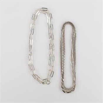 Silver Necklaces, 2 Pieces