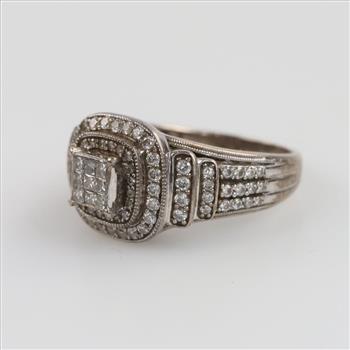 Silver Palladium Plated Diamond Ring