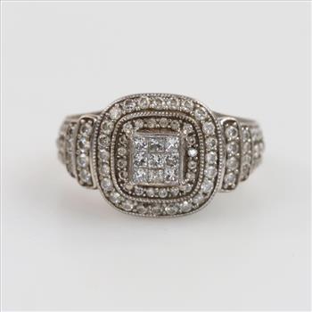 Silver Palladium Plated Diamond Ring