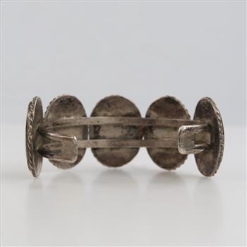 Silver Plated White Stone Cuff Bracelet