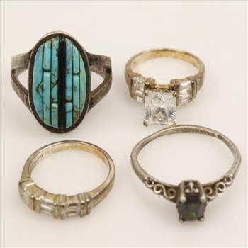 Silver Rings, 4 Pieces