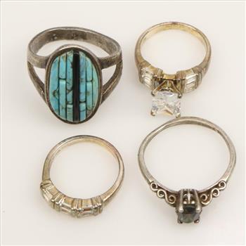 Silver Rings, 4 Pieces