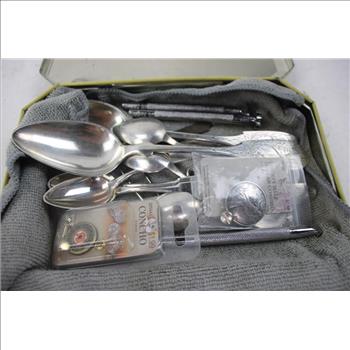 Silver Spoons And Box