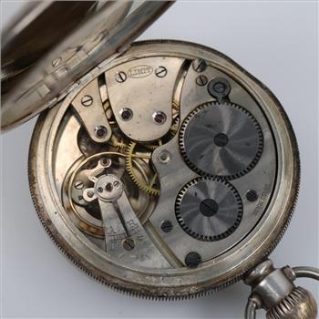 Silver Swiss Limit Hand Winding Pocket Watch