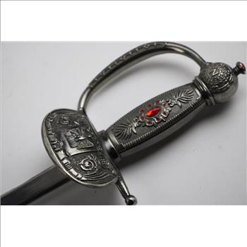 Silver Toned Detailed Sword