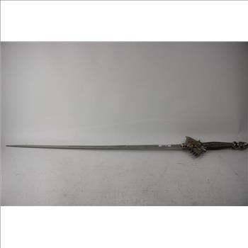 Silver Toned Sword With Detailed Dragon Handle