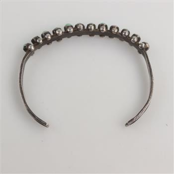 Silver Turquoise Stamped Cuff Bangle Cuff