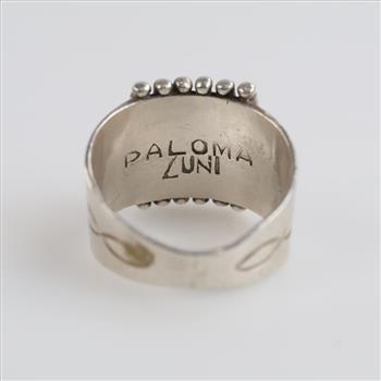 Silver Zuni Turquoise Needlepoint Paloma Ring