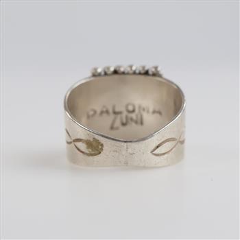 Silver Zuni Turquoise Needlepoint Paloma Ring
