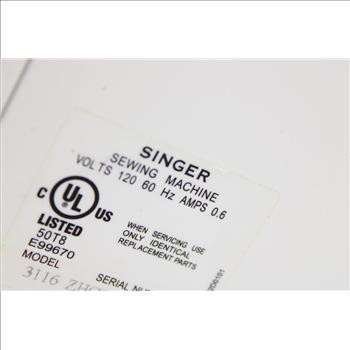 Singer Dewing Machine 120v 60Hz 0.6Amps - White