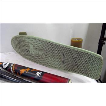 Skateboard, Softball Bat, 4 Pieces