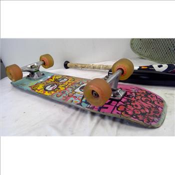 Skateboard, Softball Bat, 4 Pieces
