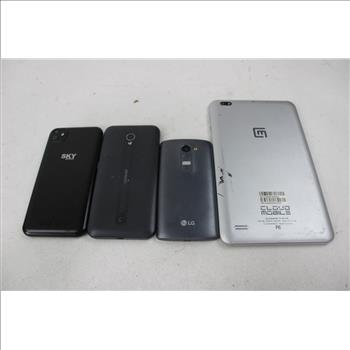 Sky, LG, Coolpad Cell Phone And Tablet Lot, 4 Pieces, Sold For Parts
