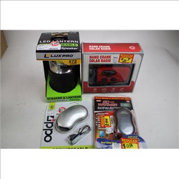 Slumberjack Sleeping Bag, Speaker Lantern, Solar Radio, And More, 5 Pieces
