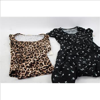 Small Size Floral Dress, Animal Print Shirt, Blue Cardigan, And More, 6 Pieces