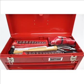 Snap-On Tools Blue-Point Red Metal Tool Chest With Tools, 20+ Pieces