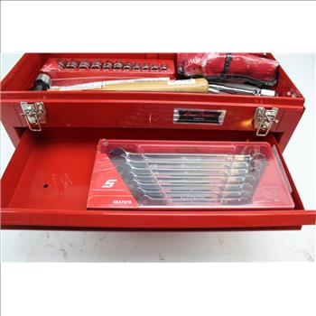 Snap-On Tools Blue-Point Red Metal Tool Chest With Tools, 20+ Pieces