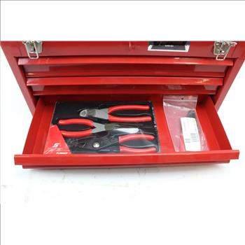 Snap-On Tools Blue-Point Red Metal Tool Chest With Tools, 20+ Pieces