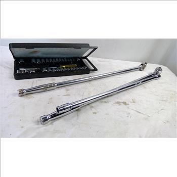 Socket Set, Husky, Kobalt Large Socket And Extender Tools, 3 Pieces