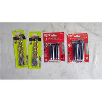 Socket Sets And Bit Set Lot, 4 Pieces