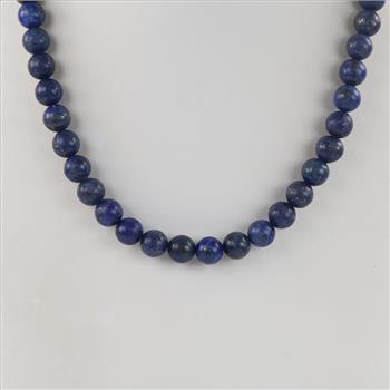 Sodalite Beaded Silver Clasp Necklace