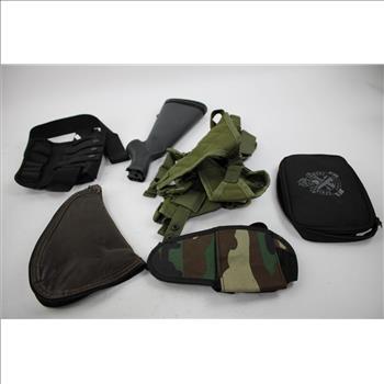 Soft Gun Cases, Holster, And Rifle Piece, 7 Pieces