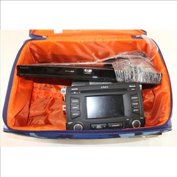 Sony Blu-Ray Player, UVO Car Radio & Suitcase, 3 Pieces