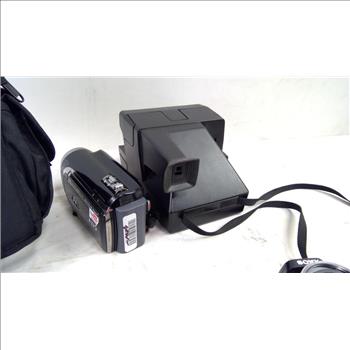 Sony, Canon, Polaroid Digital Cameras, JVC Camcorder, Polaroid 600 Land Camera, 5 Pieces