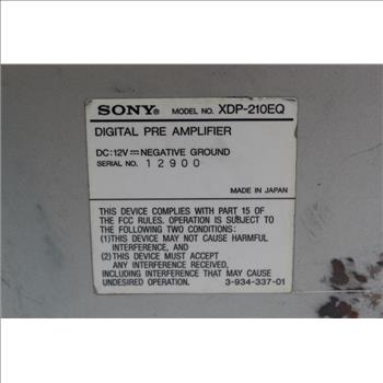 Sony Digital Pre Amplifier/ Digital Equalizer