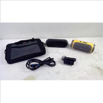 Sony, JBL Speakers, Wenger Mini Bag, HDMI With Ethernet Cable, And Power Adapter