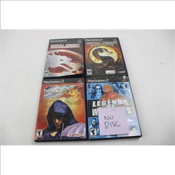 Sony Playstation 2 Games, 5 Pieces With Legends Of Wrestling CASE ONLY