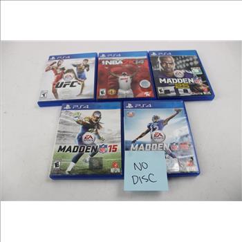 Sony Playstation 4 Games, 4 Pieces With Madden 16 CASE ONLY