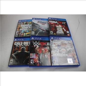 Sony PlayStation 4 With Game Controllers & 6 Gamess
