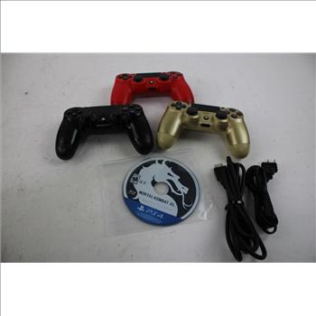 Sony Playstation 4 With HDMI Cable, Power Cord, Controllers, And Mortal Kombat XL