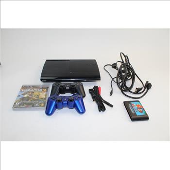Sony PS3 250gb System & Sega Genesis Game Sonic 16 Bit Cartridge Game; 2 Pieces