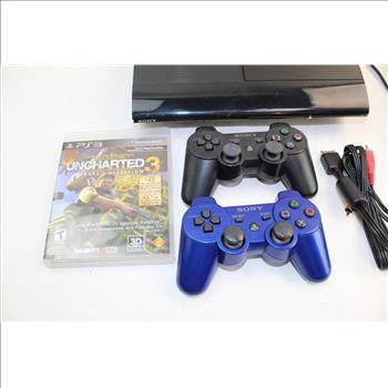 Sony PS3 250gb System & Sega Genesis Game Sonic 16 Bit Cartridge Game; 2 Pieces