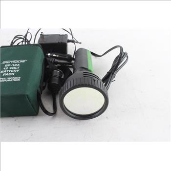 Spectroline Titan UV/Blue Flashlight With Spectroline 12 Volt Battery Pack, 2 Pieces