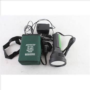 Spectroline Titan UV/Blue Flashlight With Spectroline 12 Volt Battery Pack, 2 Pieces