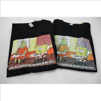 SpongeBob Brisco Brands T-Shirts, XL, M, 2 Pieces