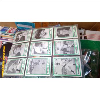Sports Trading Card Bulk Lot, 100+ Pieces With Video Game/Sports Figurines