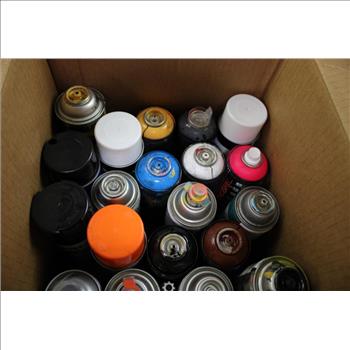 Spray Paints Bulk Lot With Paint Marks, 23 Pieces