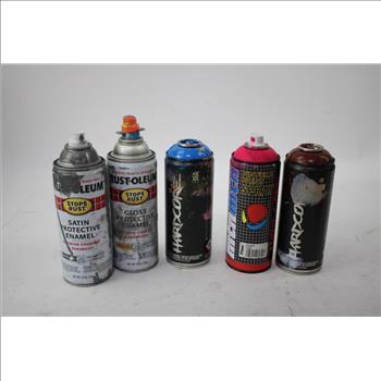 Spray Paints Bulk Lot With Paint Marks, 23 Pieces